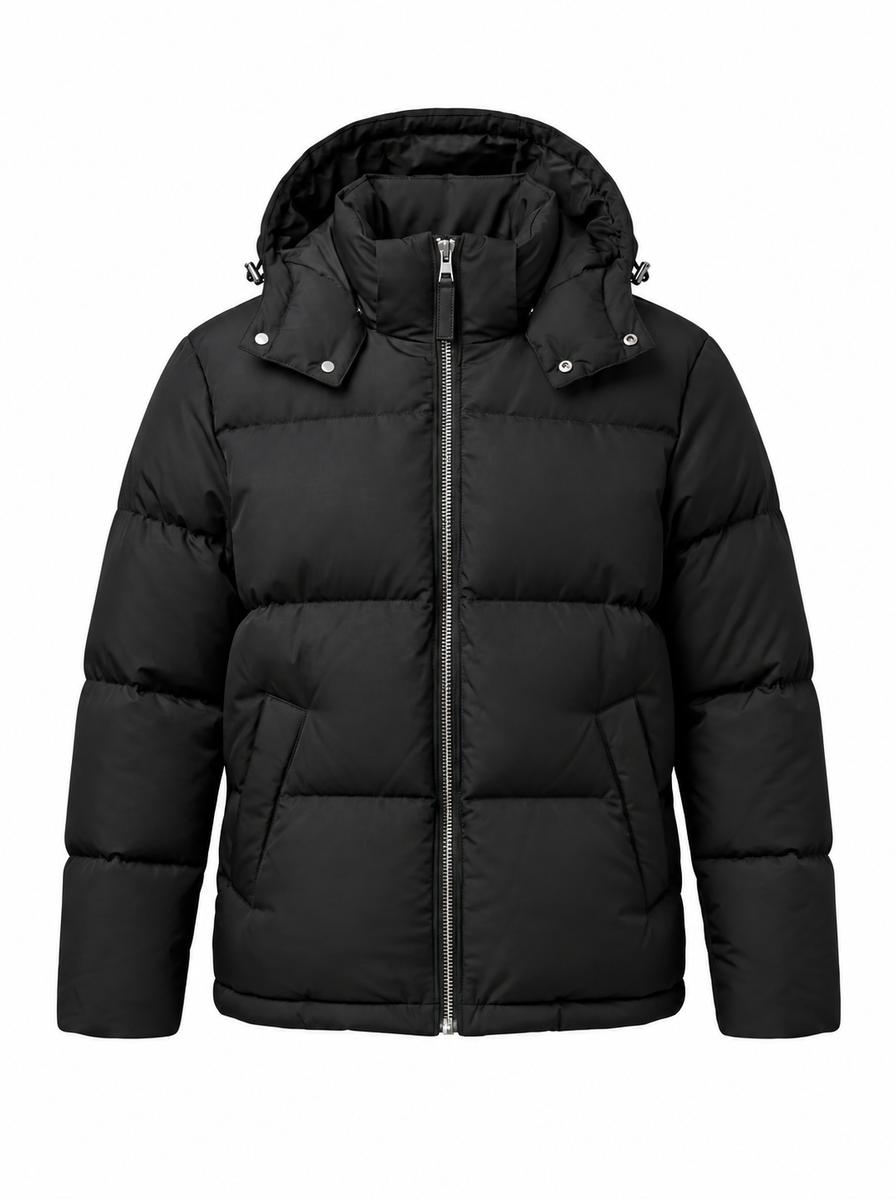 Parachute protective coat front view with interactive zones